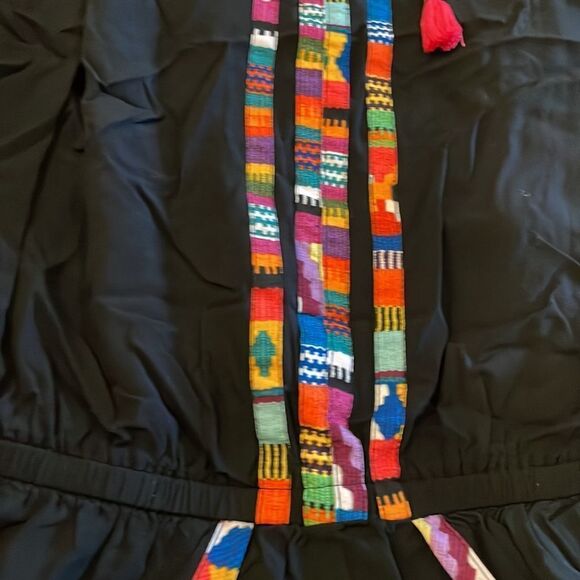 Nanette Lepore Women’s Black & Colorful Shorts Romper - Picture 2 of 7